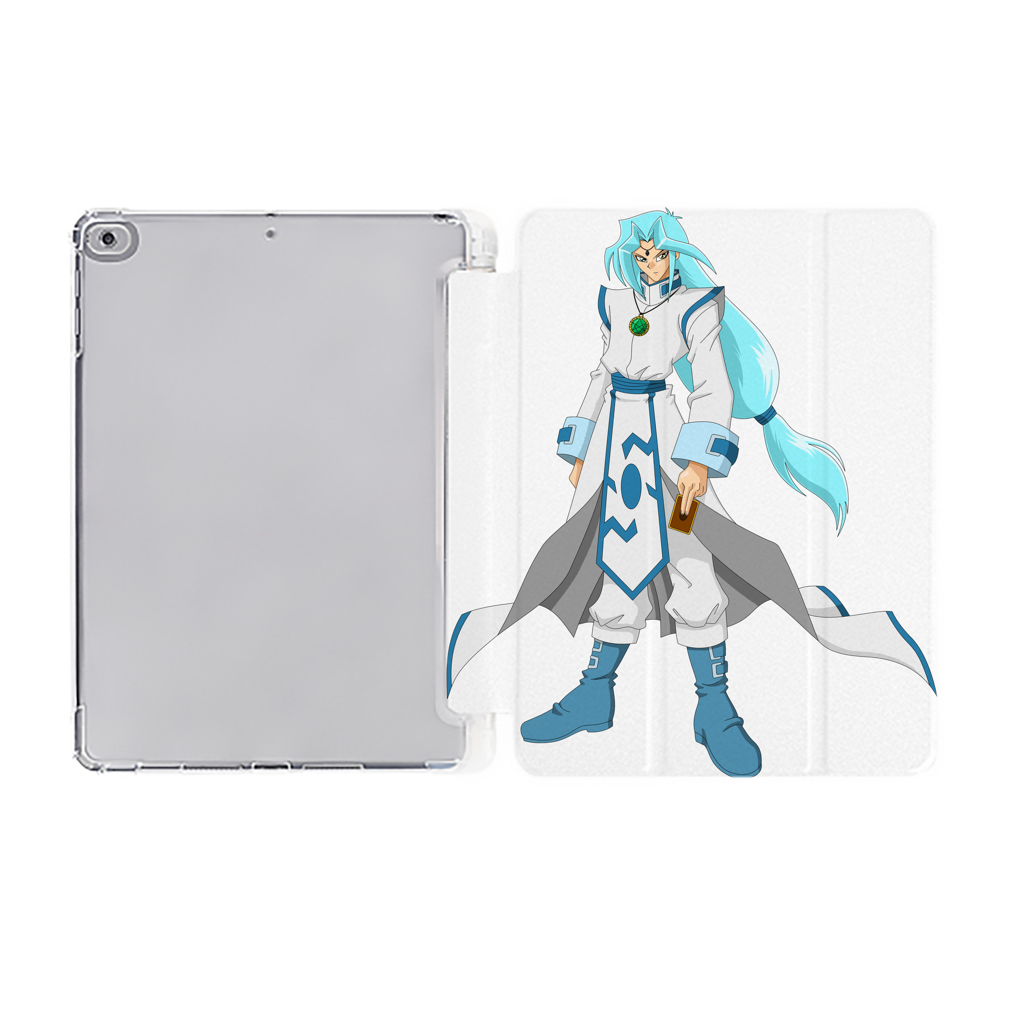 （画像用） 遊☆戯☆王 Yu-Gi-Oh! IPad ケース ペン収納付き 三つ折りスタンド PUレザー×シリコン 対応機種9.5/10.5/10.9インチ